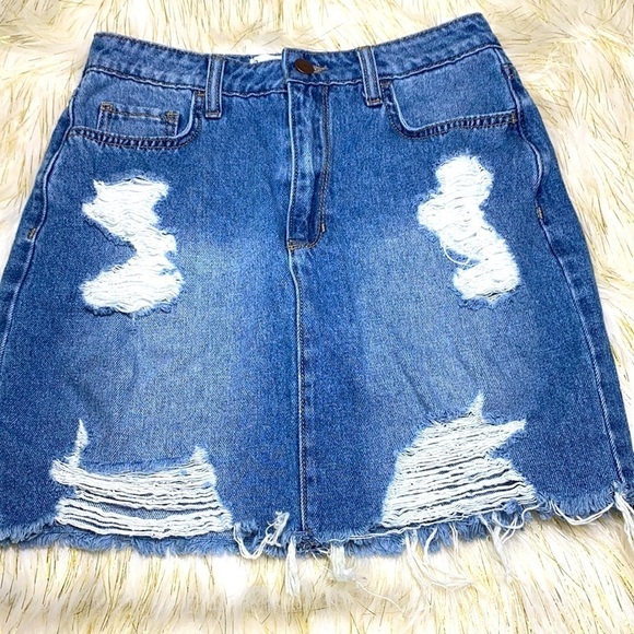 Hollister Dresses & Skirts - Hollister - Destroyed Denim Dress Size 3 Waist 26